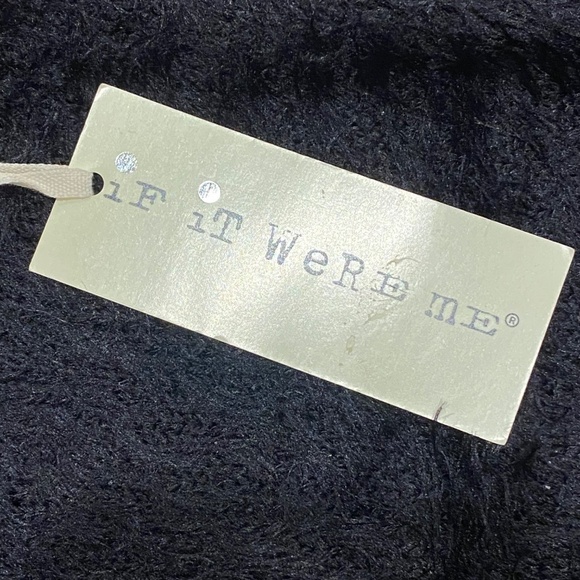 IF IT WERE ME Fuzzy Soft Cozy Black Long Sleeve Sweater Midi Dress Whimsigoth M - Picture 13 of 16